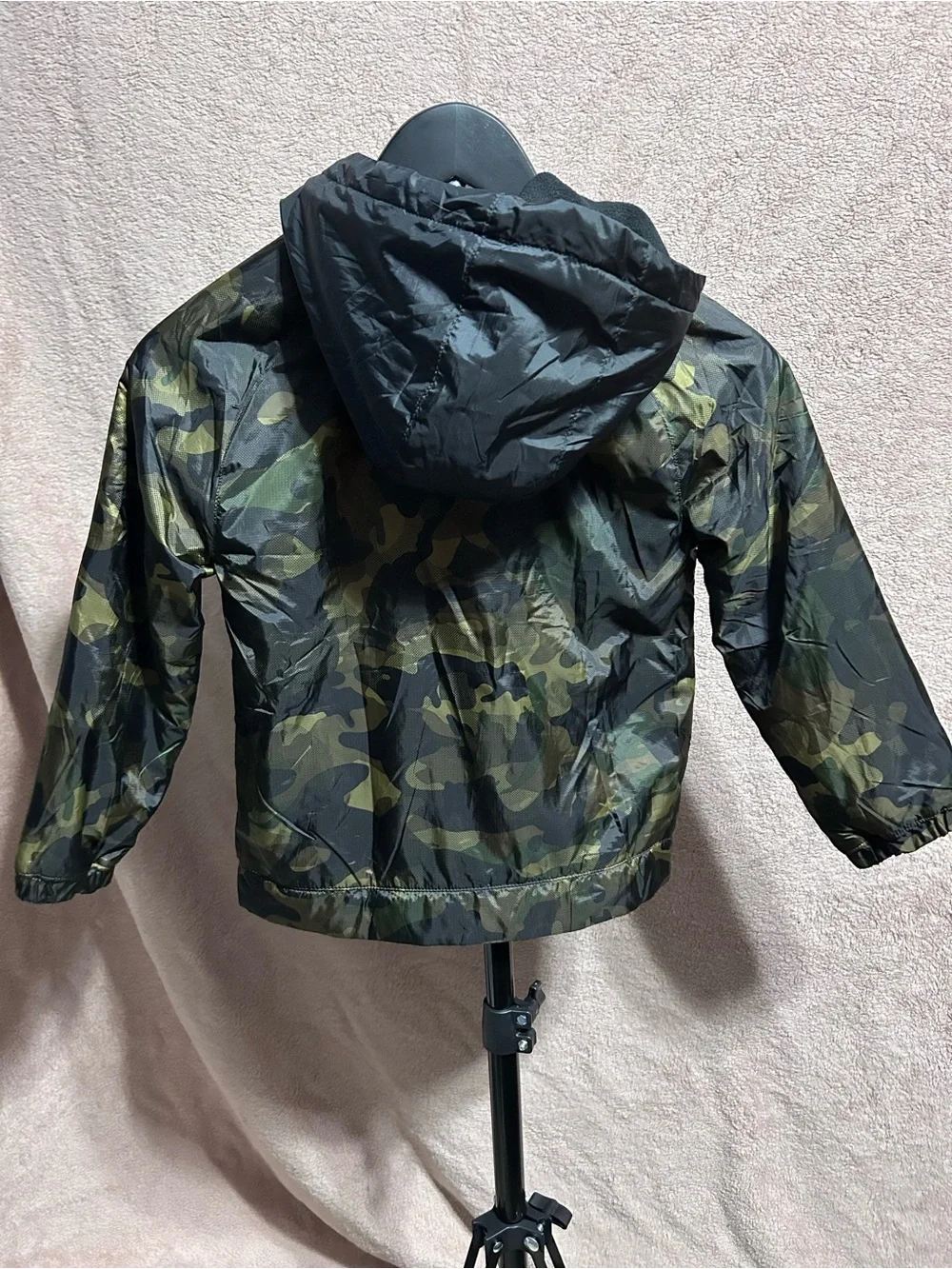 Nike Kids Camo Hooded Fleece Lined Windrunner Full-zip Jacket